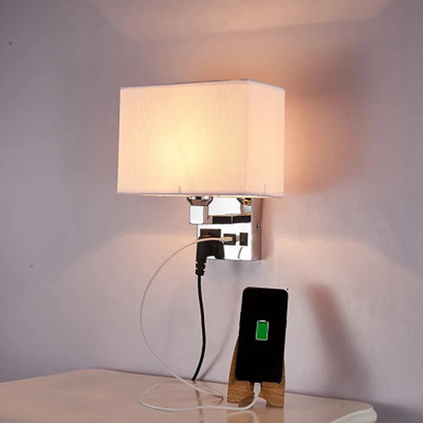 American bedside wall lamp Nordic creative with plug led bedroom wall lamp modern hotel bedside lamp