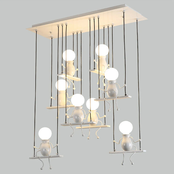 Nordic modern simple iron art chandelier creative personality study restaurant decorative chandelier