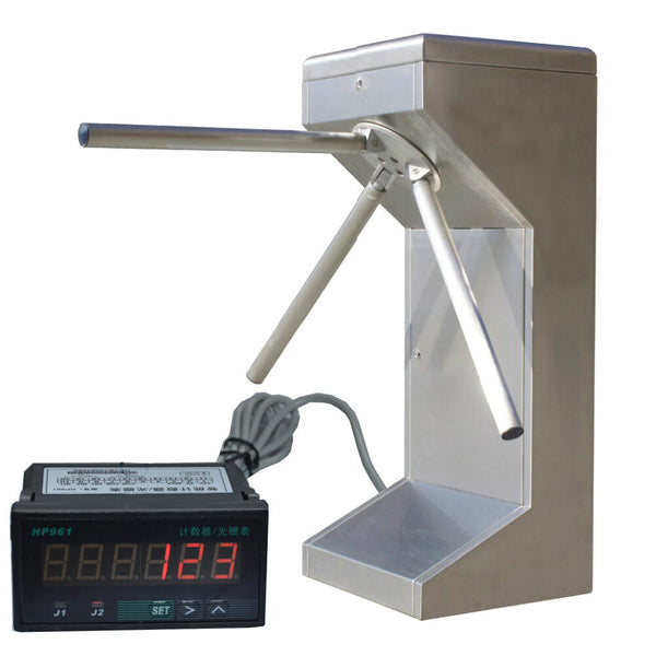 Waist High Tripod Turnstile Intelligent Access Control 304# Stainless + Counter