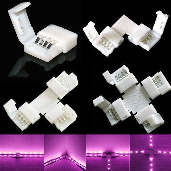 5PCS 4Pin L T Cross Shape PCB Corner Connector For RGB 3528 5050 Led Strip Light